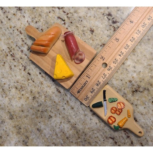 Accents Vtg Wooden Cutting Boards Veggies Cheese Meat Mini Fridge Charcuterie Poshmark